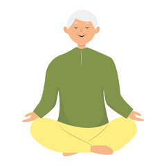 Elderly Pensioner Activity Cartoon Character. Isolated on White Background.