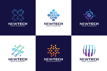 Set of podcast emblem logo design