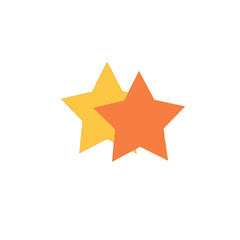 Obraz premium Two Yellow And Orange Stars Graphic Design