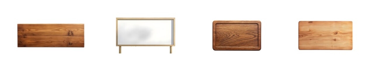 Set of Wood veneer color swatches displayed side-by-side. isolated on transparent background