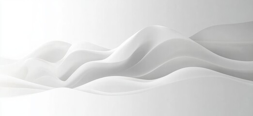 smooth abstract white waves creating a flowing and serene landscape of soft curves and gentle gradients