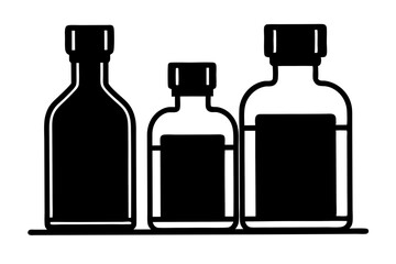 medicine bottles  silhouette vector