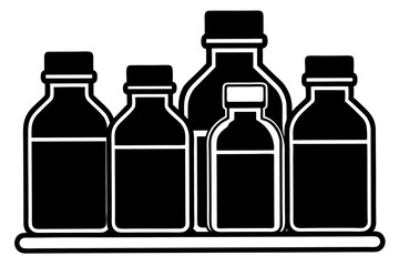 medicine bottles  silhouette vector