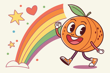 20 orange, fruit, cartoon character, happy, smiling, anthropomorphic, vibrant colors, whimsical, digital art, 3d render
