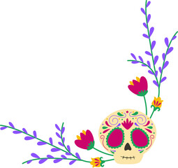 Dia De Los Muertos Skull Corner