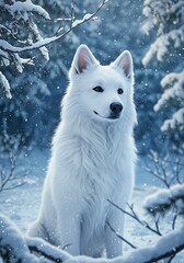 Fototapeta premium Winter's Embrace: A Digital Painting of Serenity
