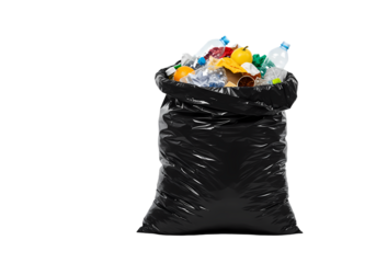 HeavyDuty Black Trash Bags Bulk Garbage Bags for Waste Disposal on Transparent background