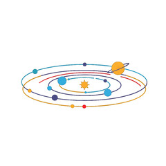 Colorful Pixel Art Solar System Illustration
