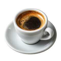 Fototapeta premium Perfect Espresso in a White Cup with Transparent Background