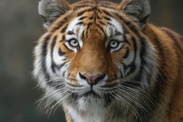 Tiger Staring Directly at Camera Captivating Wildlife Portrait