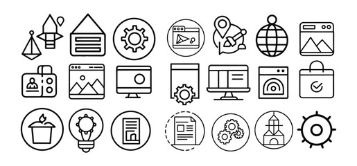 Set of religious symbols and vector icons for web design and digital marketing illustration, icon, icons, vector, set, symbol, business, computer, internet, web, illustration, sign, technology, media,