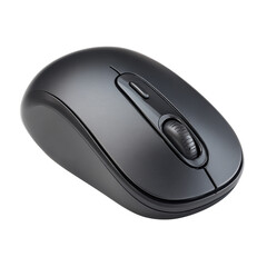 Sleek Black Wireless Computer Mouse Design on a white background.