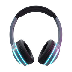 Futuristic over-ear headphones with glowing lights