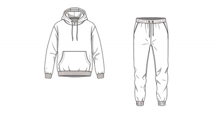 Clothing design hoodie and sweatpants illustration