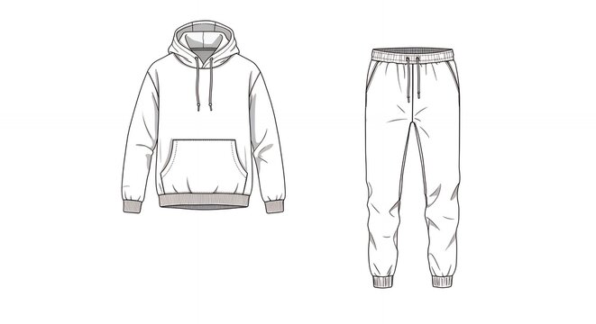 Clothing design hoodie and sweatpants illustration