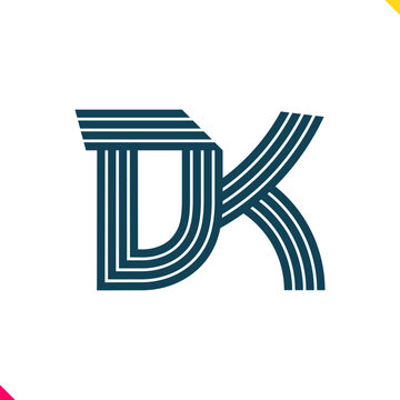 Parallel Line Monogram Initial Logo Logo Letter D and K