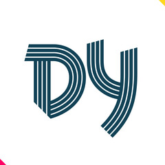 Parallel Line Monogram Initial Logo Logo Letter D and Y