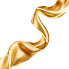 Obraz premium Elegant Gold Ribbon Draped Against a transparent Background