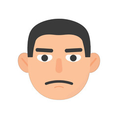 Fototapeta premium Pixel Art Angry Man Face Portrait