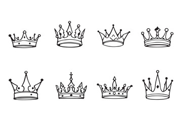 crown line art and black color