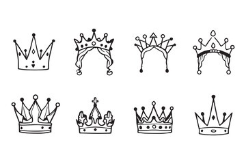 crown line art and black color