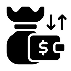 Income vs expense Solid Icon