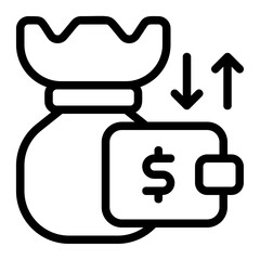 Income vs expense Line Icon