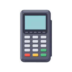 Flat Design Pixel Art Credit Card Payment Terminal