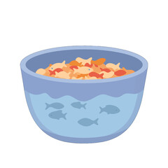Bowl Of Fish Food Illustration