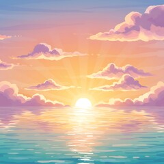 Fototapeta premium Sunset Seascape: Painted Light