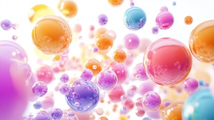 Colorful spheres composition creating a dynamic and visually captivating effect