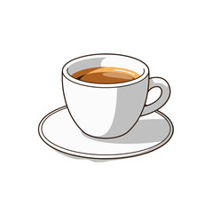 Pixel Art Coffee Cup On Saucer