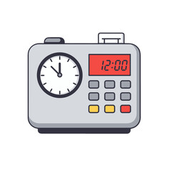 Obraz premium Pixelated Digital Alarm Clock Graphic Design