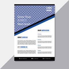 Creative professional flyer design template color black and white.
