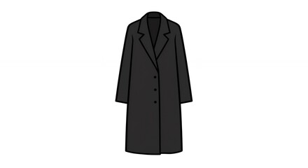 Illustration of a long dark gray coat