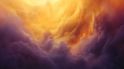Celestial Cloudscape: A Symphony of Golden and Purple Hues