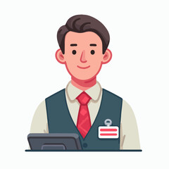vector illustration of a cashier