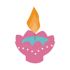 Diwali Hindu Festival Element on White Background. Flat Vector Illustration.