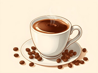 hot coffee vector