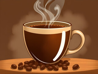 hot coffee vector