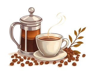 hot coffee vector
