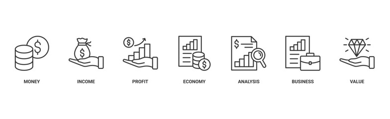 Cash flow banner web icon vector illustration concept for business and finance circulation with icon of money, income, profit, economy, analysis, business, and value