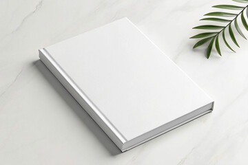 Fototapeta premium White Book Mockup with Natural Element