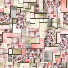 seamless pattern with pictures of flowers