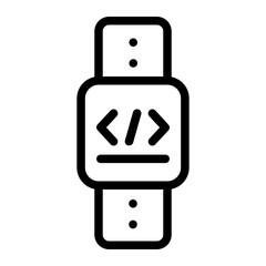 Smartwatch with code symbol for wearable development
