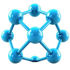 Advanced molecular model of a chemical compound with interconnected blue spheres representing atoms and bonds in a 3D scientific illustration