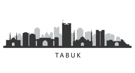 Fototapeta premium Tabuk Saudi Arabia Skyline Cityscape Vector.