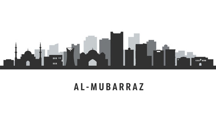 Naklejka premium AlMubarraz Skyline with Saudi Arabia, Cityscape, and Vector.