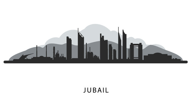 Jubail Skyline with Saudi Arabia, Cityscape, and Vector.