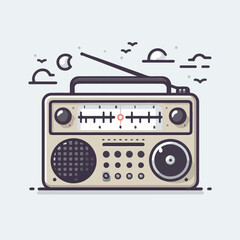 Fototapeta premium retro radio isolated on white